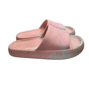 Pink White Tie Dye Slide On Sandals Girls Size 3